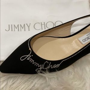 Jimmy Choo Flats.  Brand new exquisite black velvet crystal Jimmy Choo. Italy